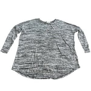 Umgee Heather Gray Oversized Long‎ Sleeve Shirt Size Large Edgy Comfy
